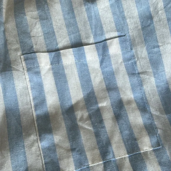 🌻4/$20 SHEIN Curve Frenchy Women's Blue White Striped Batwing Sleeve Shirt 2XL - Picture 6 of 8